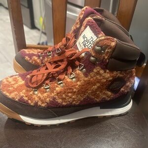 The North Face Orange and Brown Hiking Boots